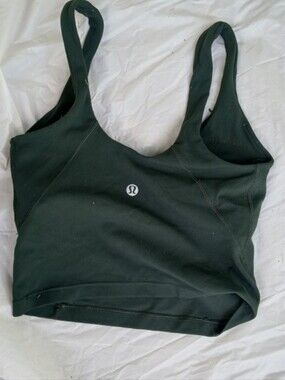 Lululemon Athletica Deep Forest Green Sports Crop Tank Top- Size: S